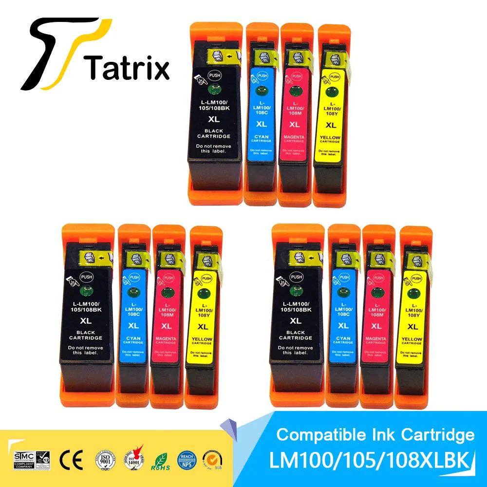 

Tatrix Compatible for LM100 LM105 LM108 ink cartridge for Lexmark S301 302 305 S405 409 S505 S605 S308 S408 S508 S608 815 816