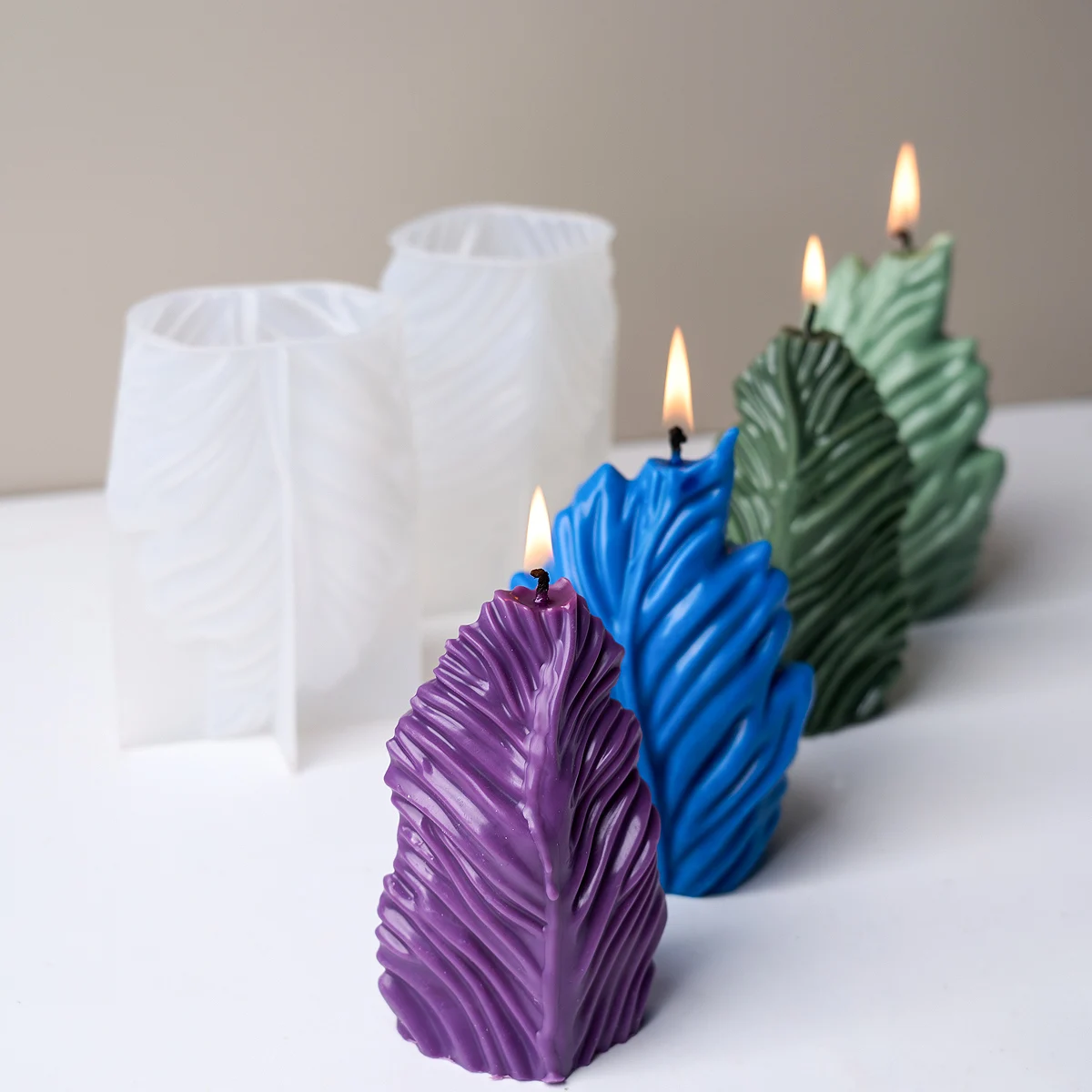 Силиконовая форма в виде листа для свечи сделай сам ручная работа Геометрическая