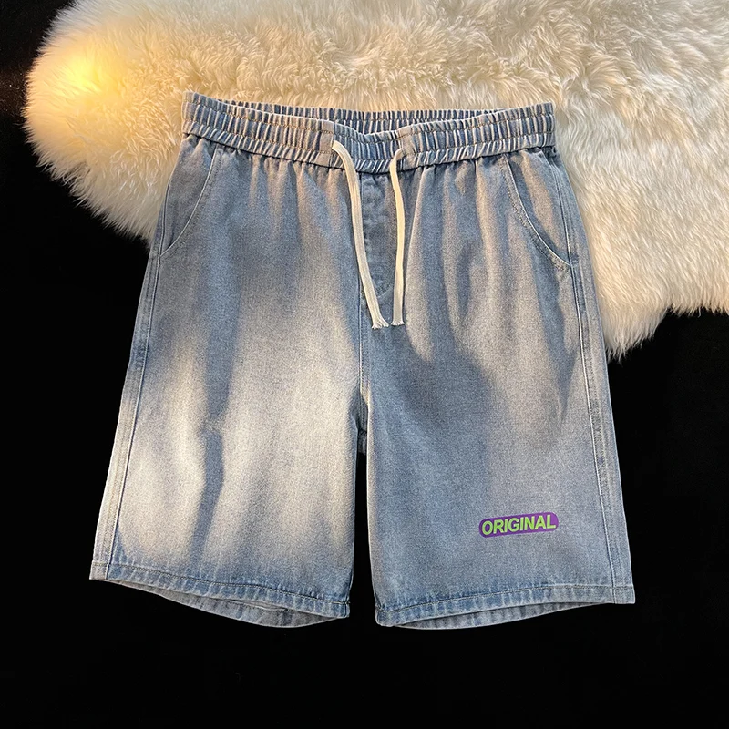 Men's Summer Jeans Shorts 2022New Oversized Baggy Ventilation Casual Pants Five-Point Pant Korean Harajuku Fashion Male Clothing