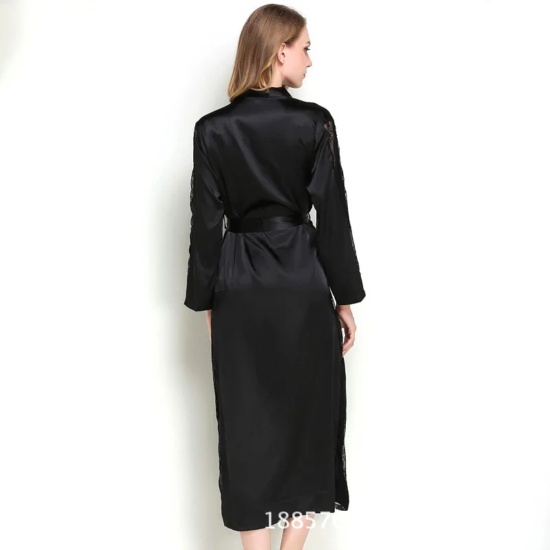 Women Silk Satin Night Robe Solid Sleepwear Kimono Robe Fashion Bath Robe Bathrobe Mariage Femme Wedding Bride Bridesmaid Robe