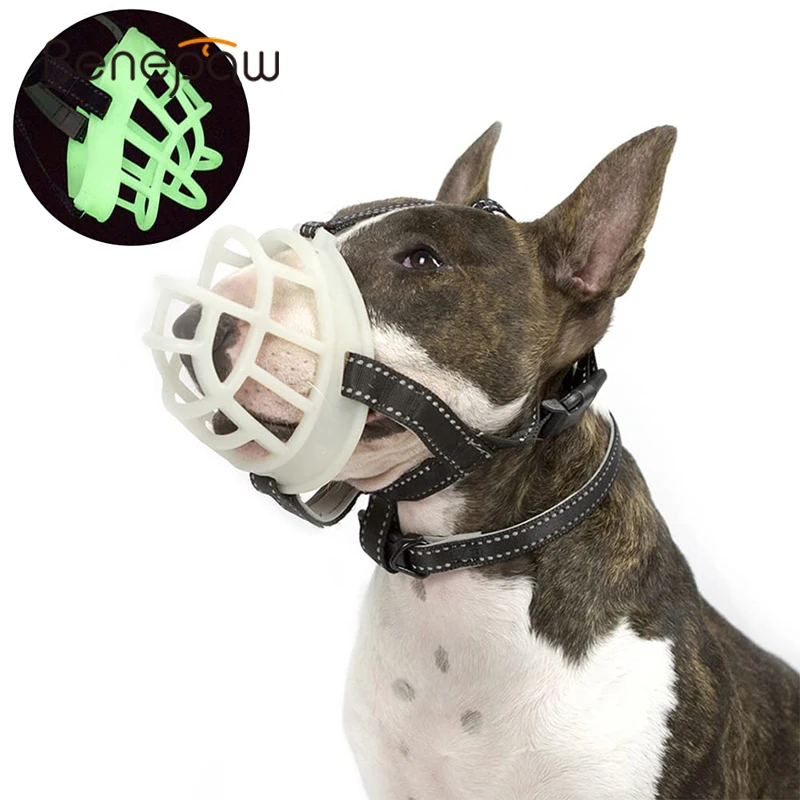 

Benepaw Fluorescence Dog Muzzle For Aggressive Dogs Breathable Adjustable Reflective Pet Mouth Cover Stop Biting Barking Chewing