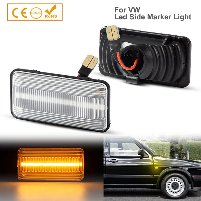 

For VW Passat B3 Vento Jetta A2 A3 Golf 2 3 Seat Ibiza 2 Cordoba MK1 2Pcs Dynamic LED Side Marker Signal Light Indicator Lamps