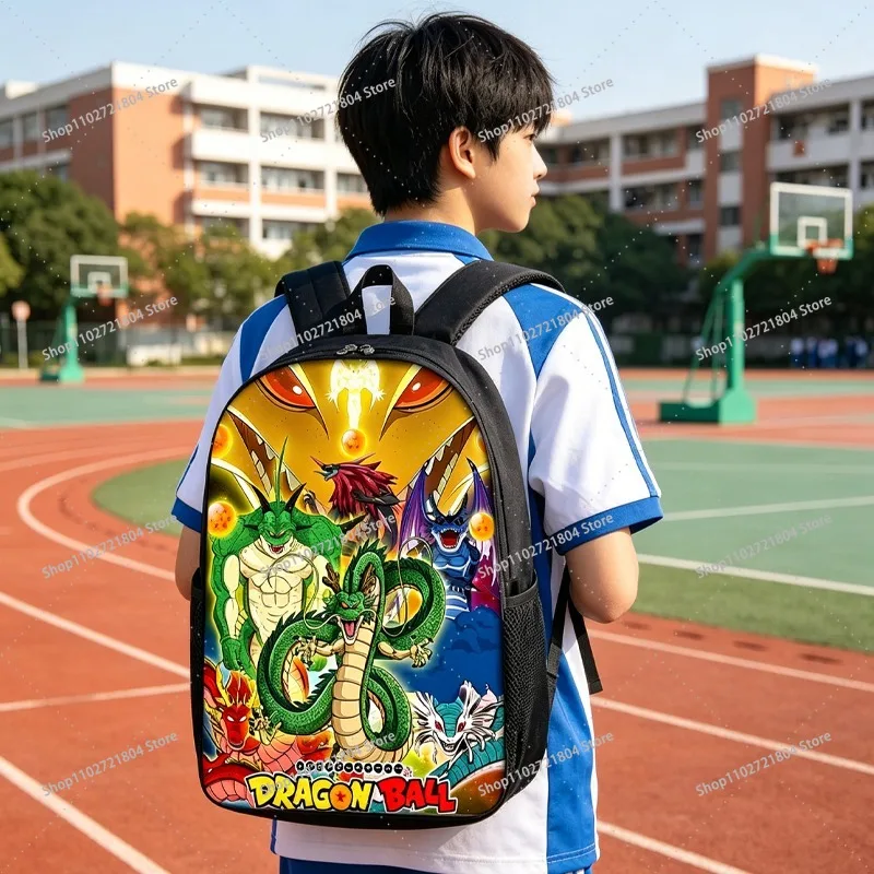 Фото Рюкзак Dragon Ball большой вместимости для студентов, школьный рюкзак с принтом аниме и мультфильмов, модный рюкзак для хранения книг и канцелярских принадлежностей, подарки №2