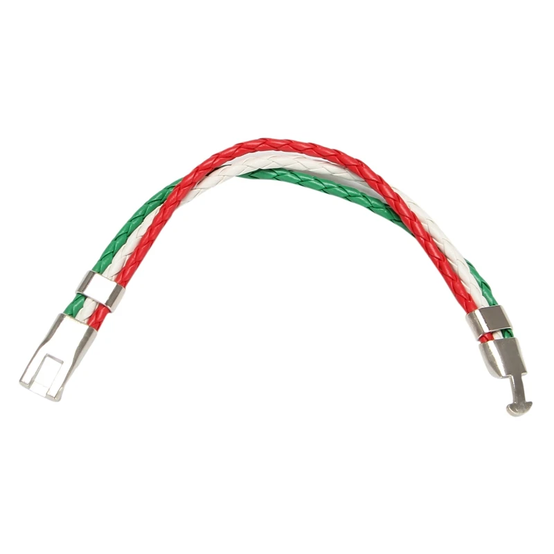 

5X ювелирный браслет, браслет с итальянским флагом, кожаный сплав, для мужчин и женщин, зеленый белый красный (ширина 14 мм, длина 20 см)