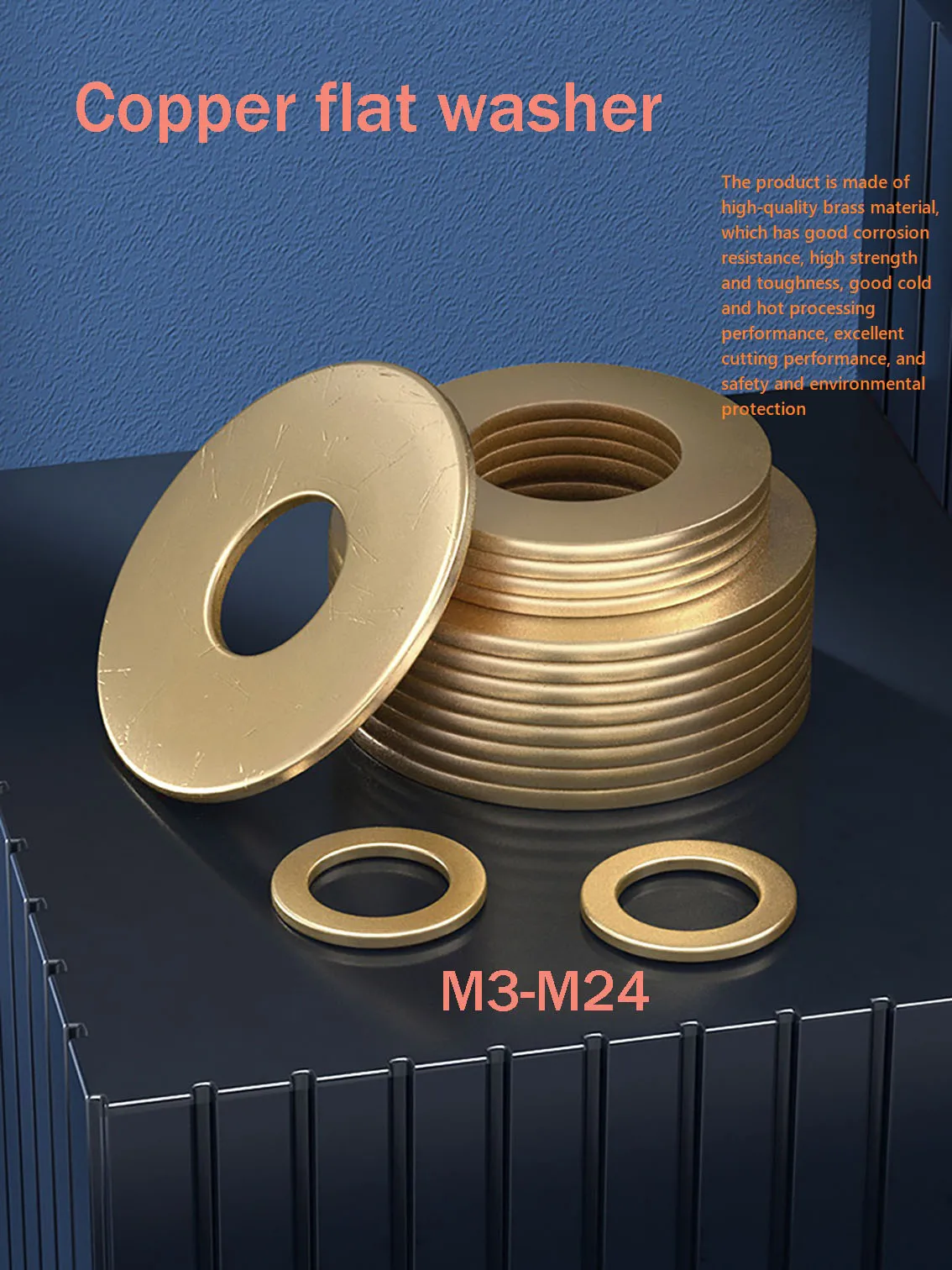 

Цельная латунная шайба, металлическая винтовая плоская шайба Φ M14 M16 M22 M24