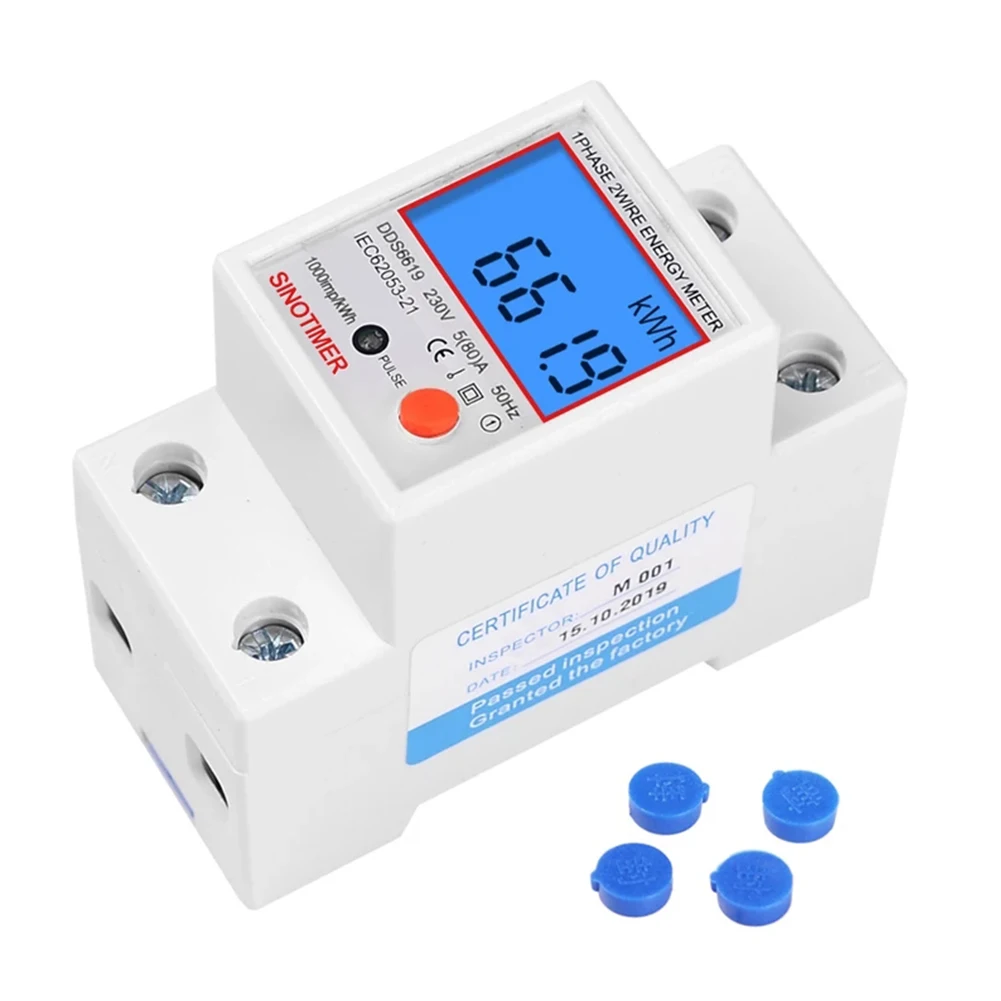 

Good Overload Capacity Electrical Testing Equipment Single-phase Energy Meter DDS6619 35mm Din Rail 80A Backlight LCD Display