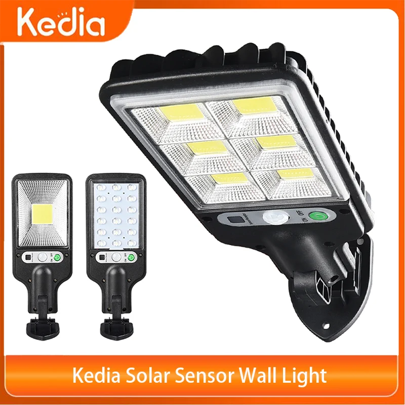 

Kedia Solar Sensor Wall Light COB LED Outdoor Waterproof Human Induction Street Lamps Garden Outdoor Courtyard Sensor Wall Lamp