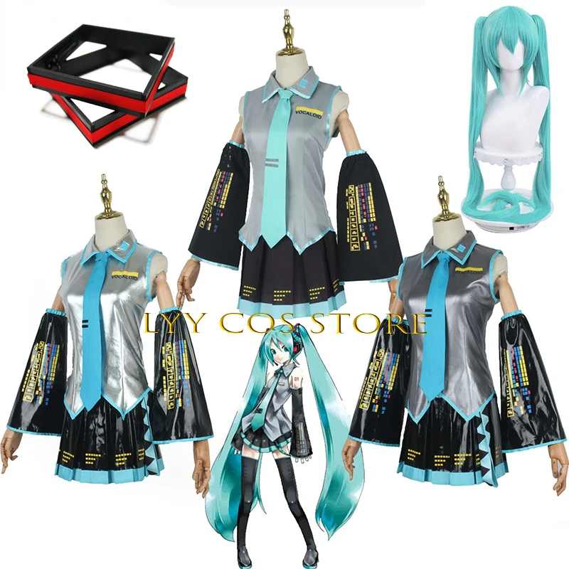 

Cosplay Anime Vocaloid Princess Cosplay Wig Costume Japan Midi Dress Beginner Future Mikues Cosplay Halloween Costume for Women