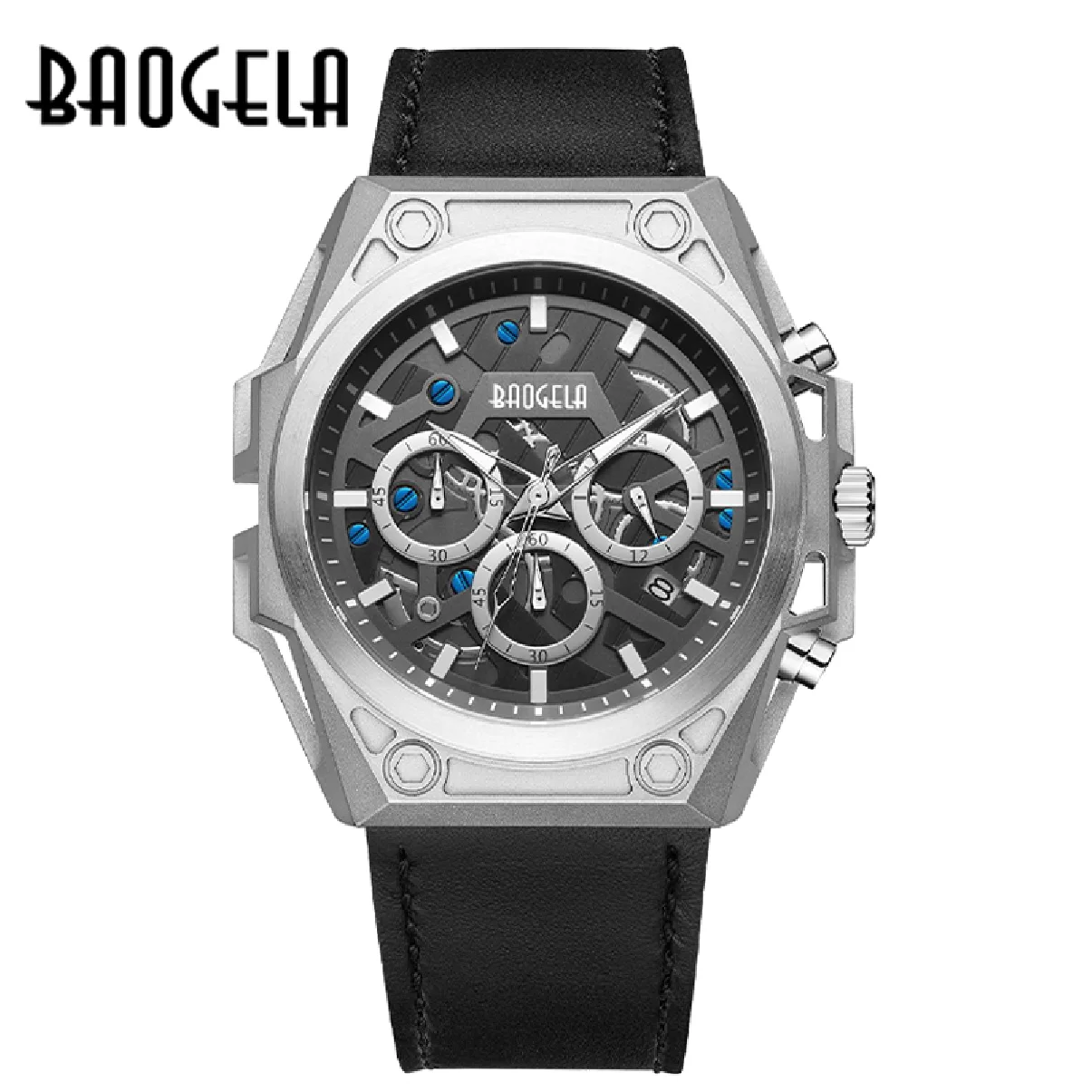 

BAOGELA Luxury Watch Men waterproof 50M Chronograph Quartz Watch Classic 316 Stainless Steel Wrist Watches Relogio Masculino