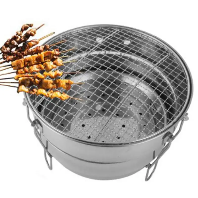 

Tabletop Charcoal Grill Tabletop Folding Stainless Steel Fire Pit Cooking Supplies Indoor Outdoor Charcoal Grill For Camping