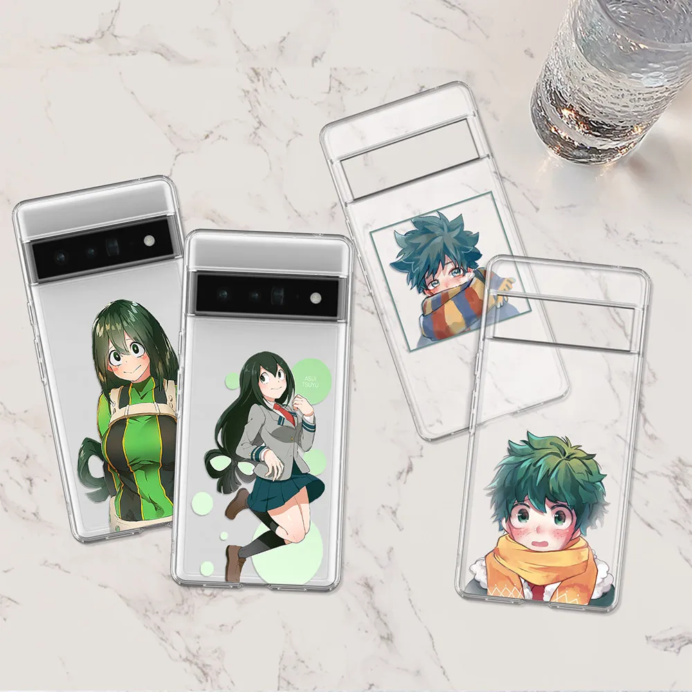 

Clear Phone Case for Google Pixel 7 6a 6 Pro 5 5a 5G 4 4a 5G 4XL 3aXL 3a 3XL 3 2 2XL Soft Cover Anime My Hero Academia Fundas