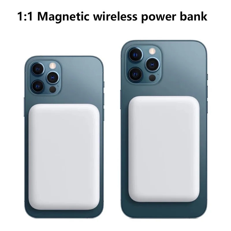 

1:1 With-logo 5000mAh Magnetic Wireless Charger Power Bank Mobile Phone External Battery for IPhone 13 Pro Max Magsafe Powerbank