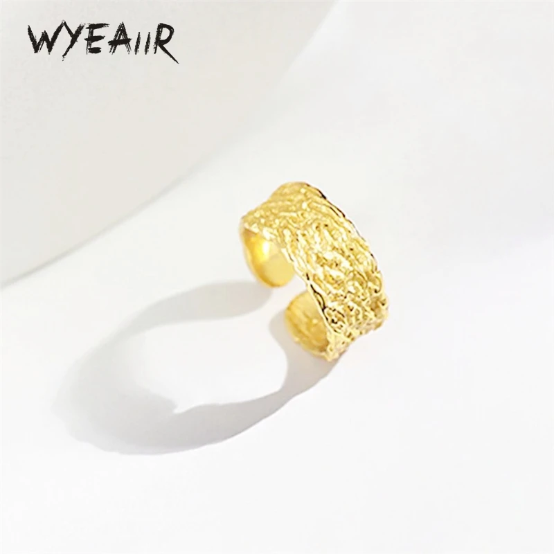 WYEAIIR стерлингового серебра 925 пробы с венами не гладкая выпущенная кора ювелирные