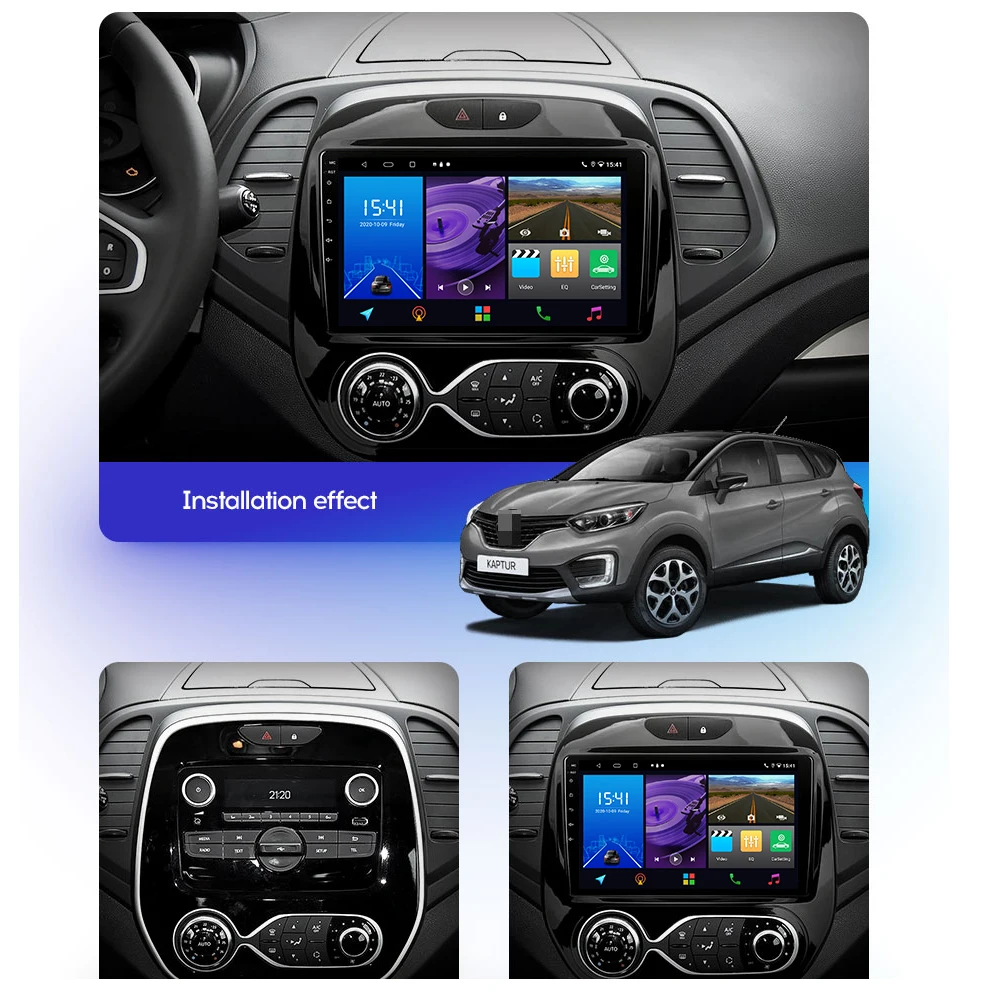 JIULUNET 8 Core Android 11 2 din Радио Wifi для Renault Kaptur Captur 2016 - 2019 Автомобильный мультимедийный видеоплеер Carplay 4G gps dvd on.