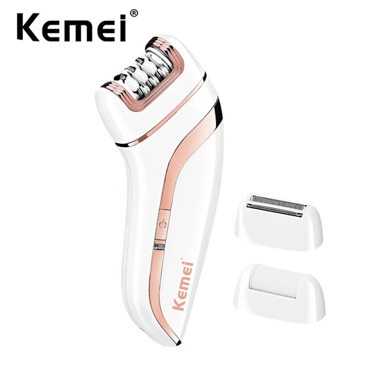 

Kemei 3 In1 Women Epilator Electric Shaver Face Hair Removal Bikini Underarm Armpit leg body Hair Trimmer Foot Callus Remover