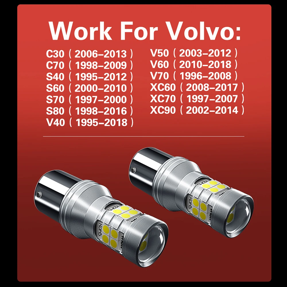 Светодиодная лампа заднего хода P21W BA15S 7506 Canbus для Volvo C30 C70 S40 S60 S70 S80 V40 V50 V60 V70 XC60 XC70