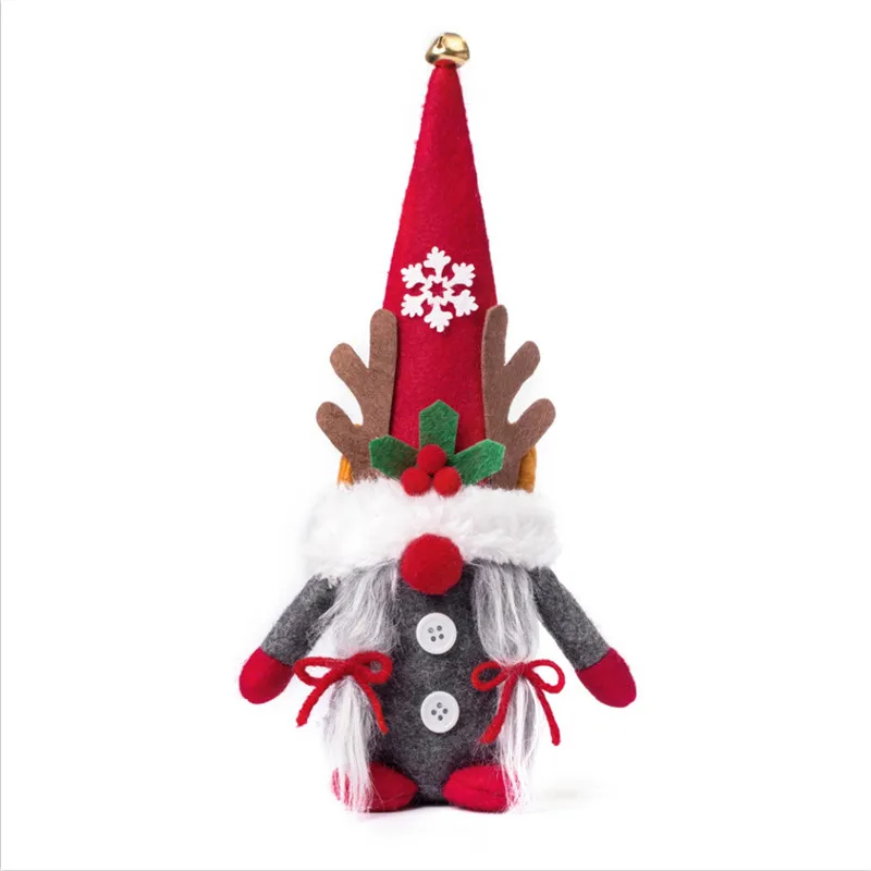 

2021 One Pairs Christmas Decoration Creative Antlers Dwarf Ornaments Faceless Doll Ornaments Forest Elderly Dolls Childs Gifts