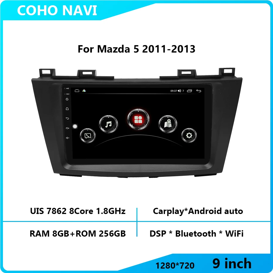 

For Mazda 5 2011-2013 1280*720 Resolution UIS7862 Octa-core 8+256gb Car Navigation CarPlay Car Radio Multimedia Video Player GPS