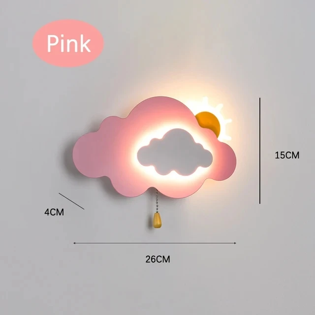 Настенные светильники облака белые розовые золотые детские
