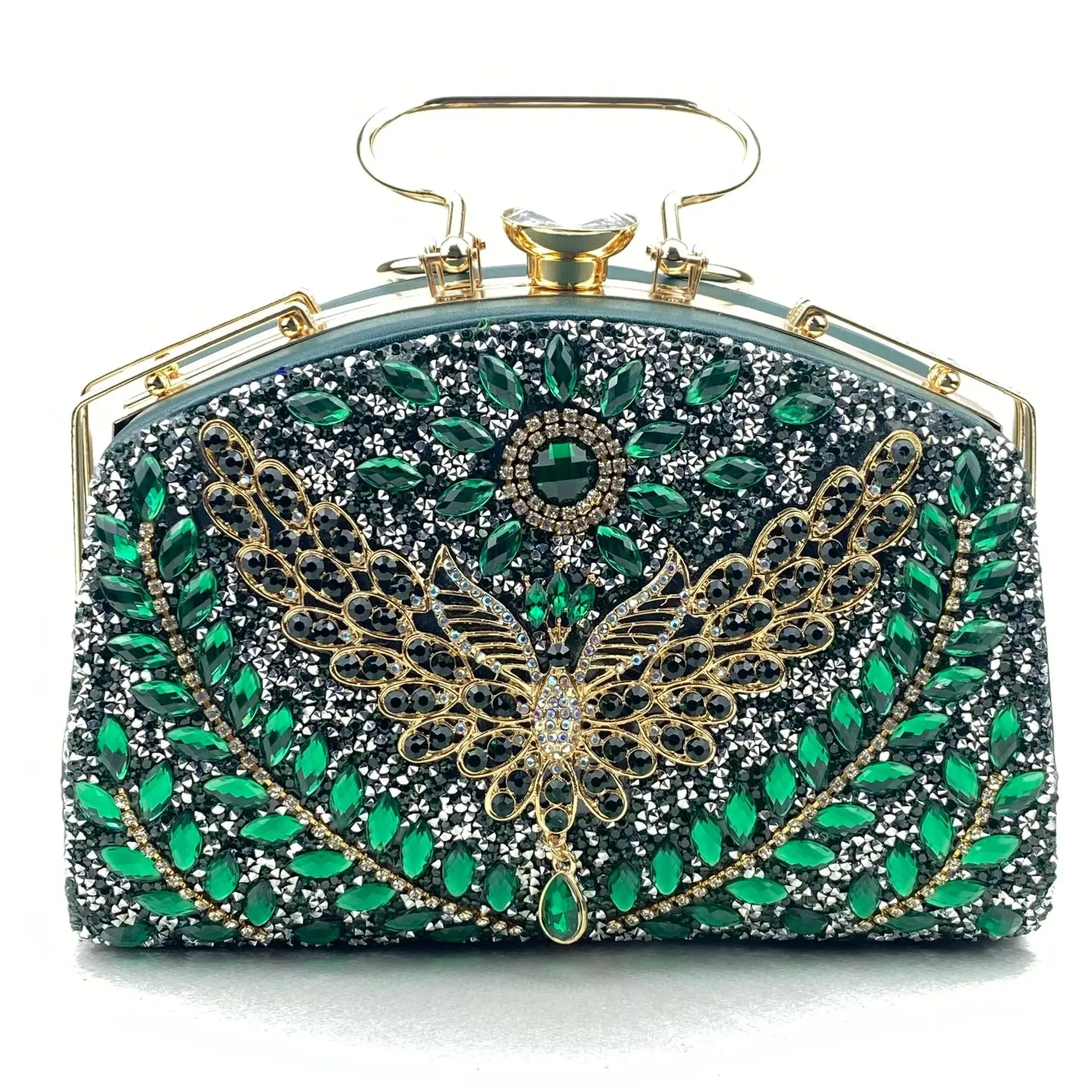 Женская Золотая/черная/зеленая сумка женская вечерняя для платья свадебная