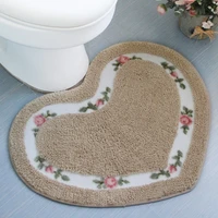 heart shape nonslip bath mat embroidered toilet rug kit water absorption door mat for bathroom toilet bedroom 2 sizes floor mat
