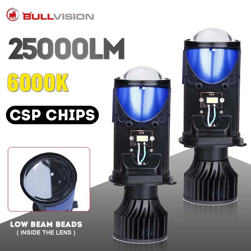 

H4 светодиодный с линзой h4 Bi светодиодный, линзы для проектора, освесветильник для автомобиля, передняя светильник РА h4 с дальним/ближним светом 25000 люмен, супер яркий