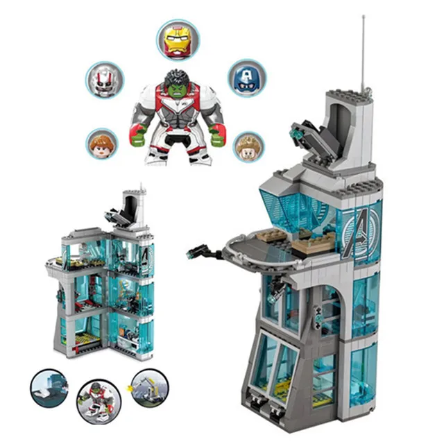 

Disney Marvel Avengers Tower Disney Spiderman Iron Man Thor Antman Figures Model Building Block Brick Gift Toy Boys Set