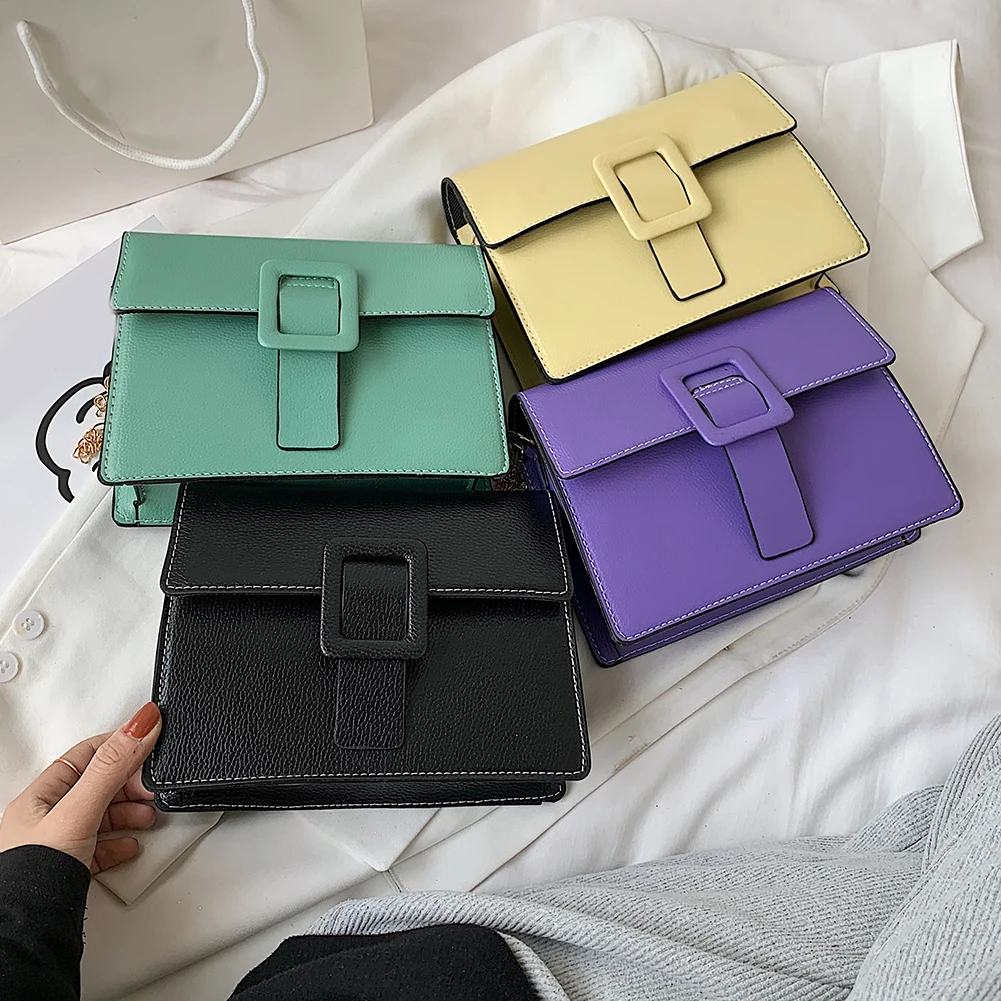 

Retro Women Solid Color PU Messenger Bag Casual Ladies Chain Small Shoulder Bags Outdoor Travel Crossbody Pouch