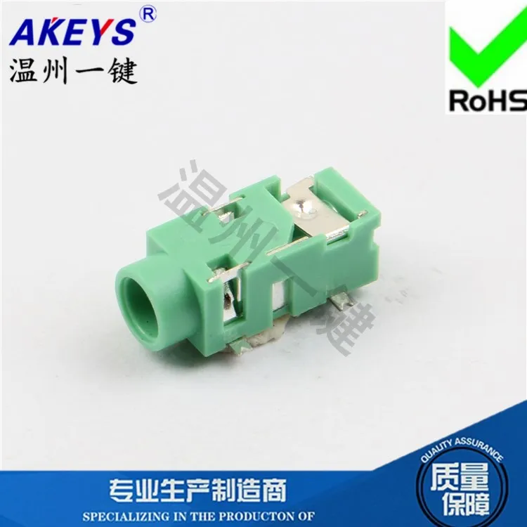 PJ-327C Green 3 5 разъем для наушников 4-пластырь ног 2 фиксированный USB интерфейс питания