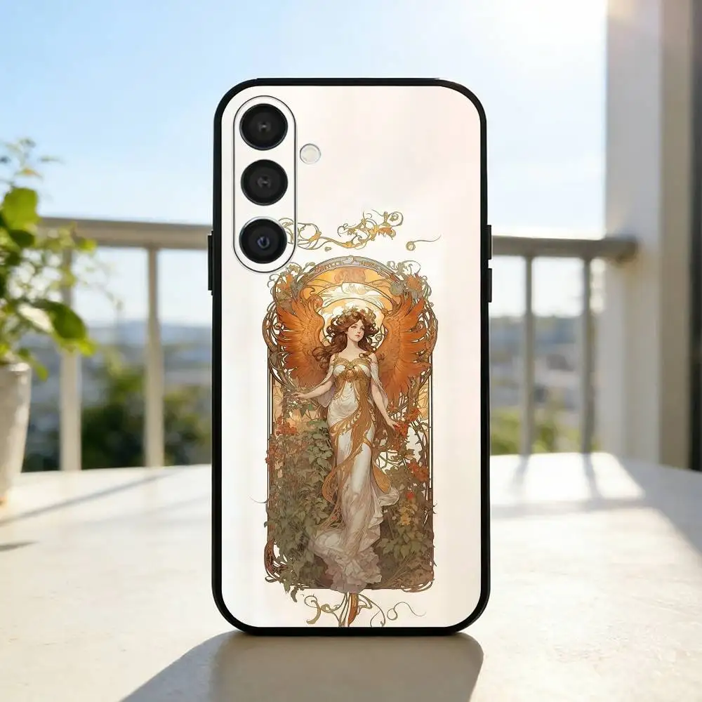 Фото Чехол для телефона ART A-Alphonse M-Mucha для Samsung A73,72,71,53,52,51,22,91,80, мягкий черный чехол №2