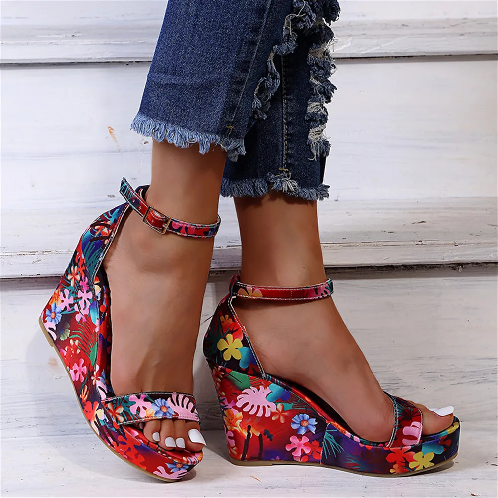 

Sexy Girl Summer Design Party Women Shoes High Heels Buckle Ankle Strap Sandals Women Flower Open Toe Sandals