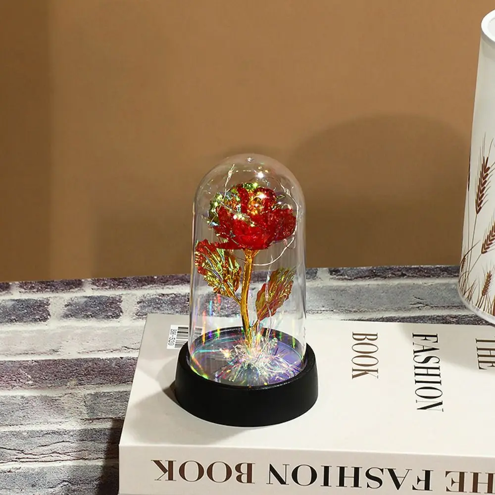 Искусственная светодиодная роза в колбе