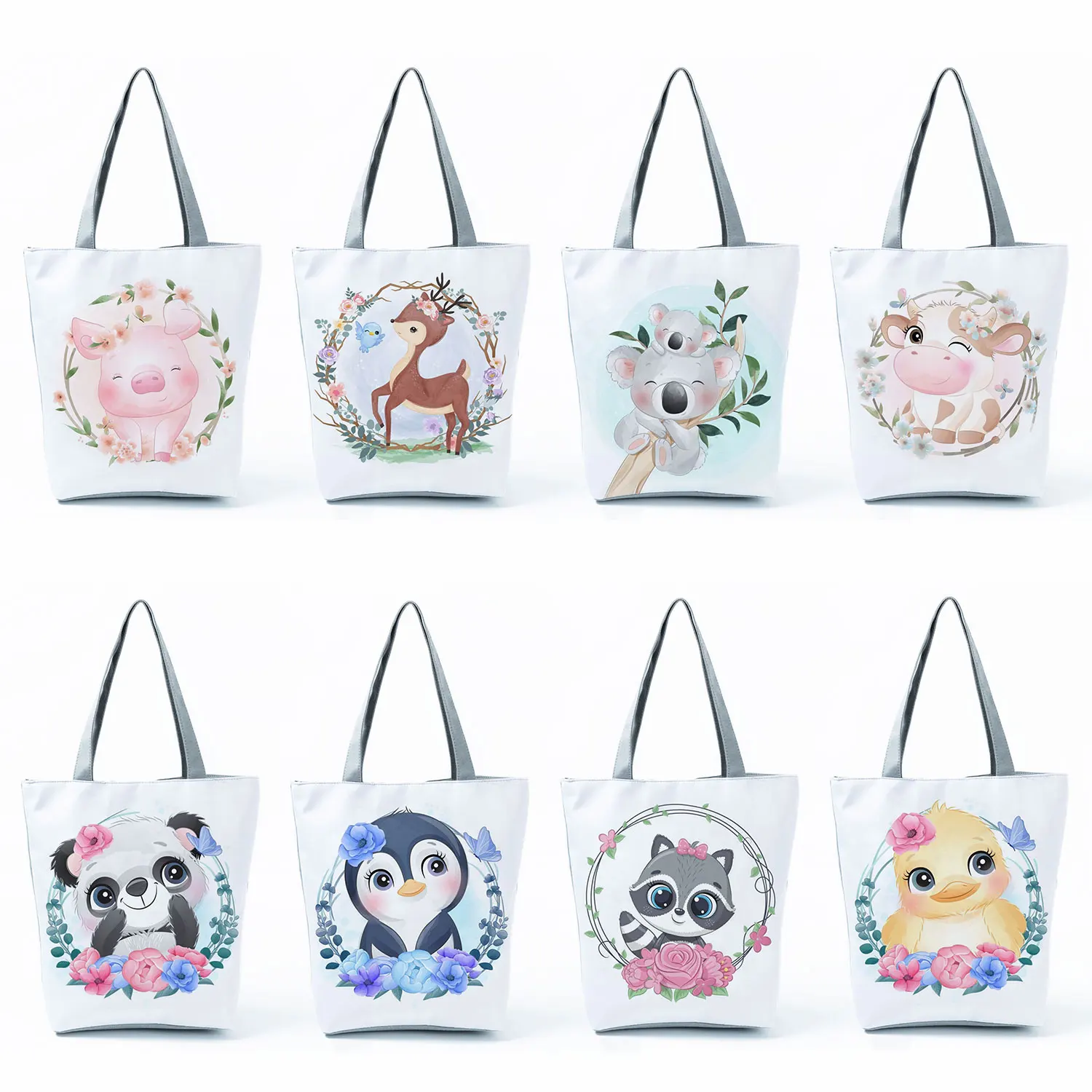

Garland Cartoon Animal Panda Print Outdoor Leisure Tote Bag Women Shoulder Bag Customizable Handbag Foldable Ladies Shopping Bag