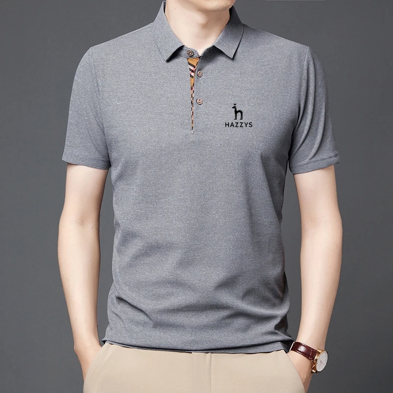 

Embroidered logo summer short sleeved men's polo shirt Luxury loose collar Business casual thin men's top Fashion men's T-shirt