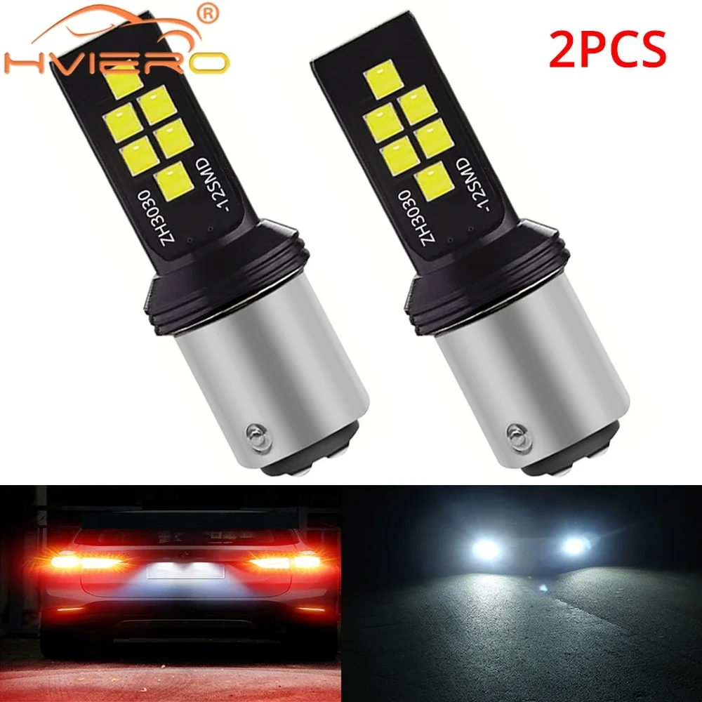 2 шт. автомобильные светодиодные лампы 1156 1157 7440 R5W 3030 12SMD указатели поворота