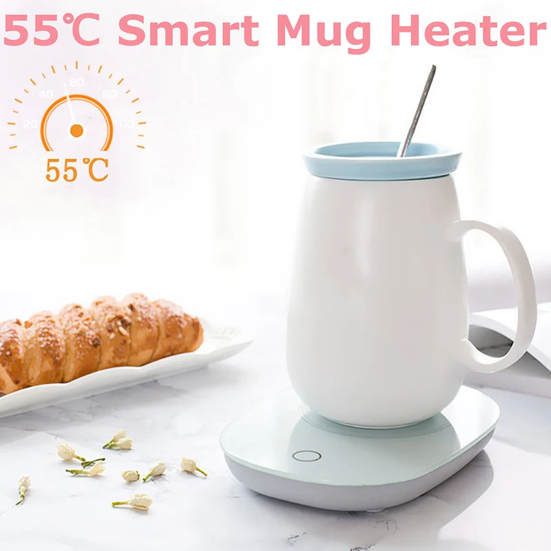 

2022 55 Degc Electric Cup Mug Tray Milk Tea Coffee Drink Warmer Heater Mat Gravity Sensor Pad Coaster Set Posa Vasos Posavasos