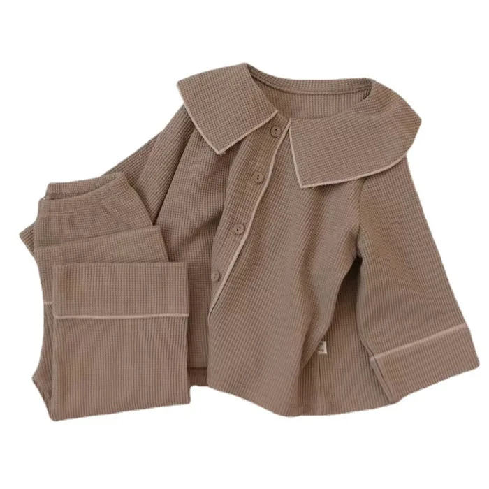 2022 Baby Clothing Set Children's Solid Color Long-sleeve Elastic Trousers Two Piece Suit Spring Boys Girls Pants Sets