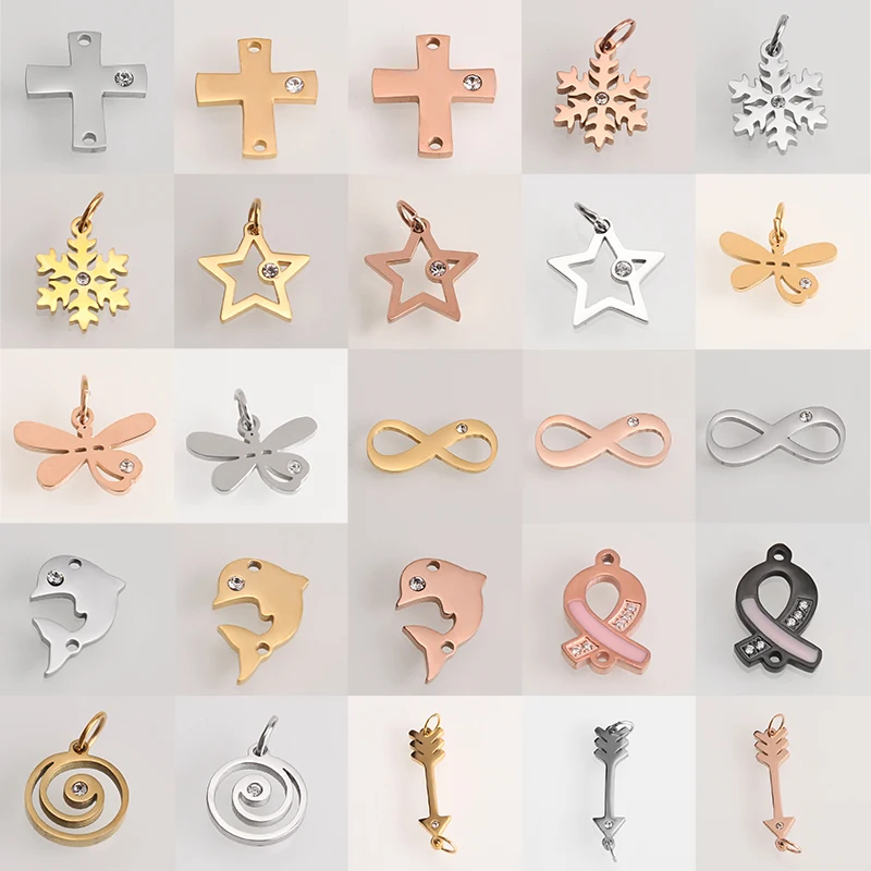 

Cartoon Dolphin Animal Charm Earring Charms Fashion Star Cross Pendants Jewelry Making DIY Bracelet Necklace Crafts Accessaries
