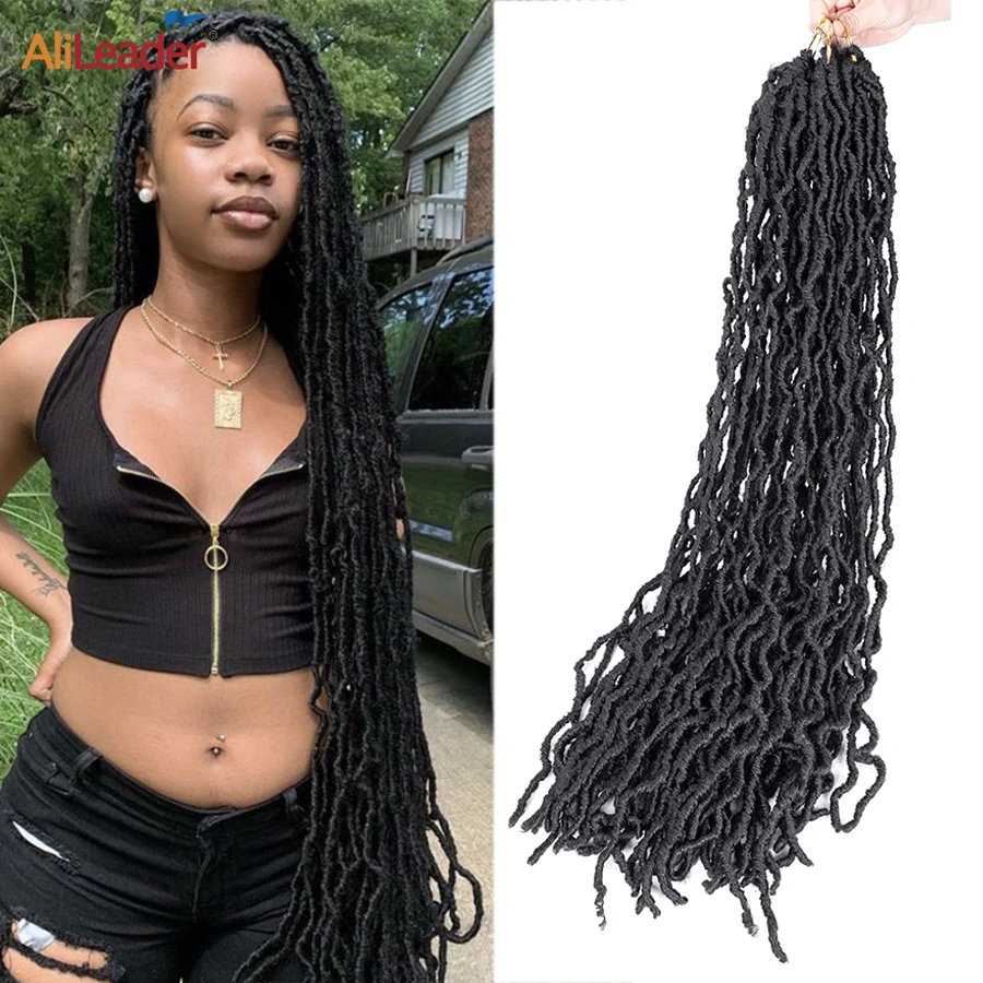 

Synthetic Nu Locs Crochet Hair 36 Inch 20Strands Goddess Faux Locs Soft Long Dreadlocks Crochet Braiding Hair For Black Women