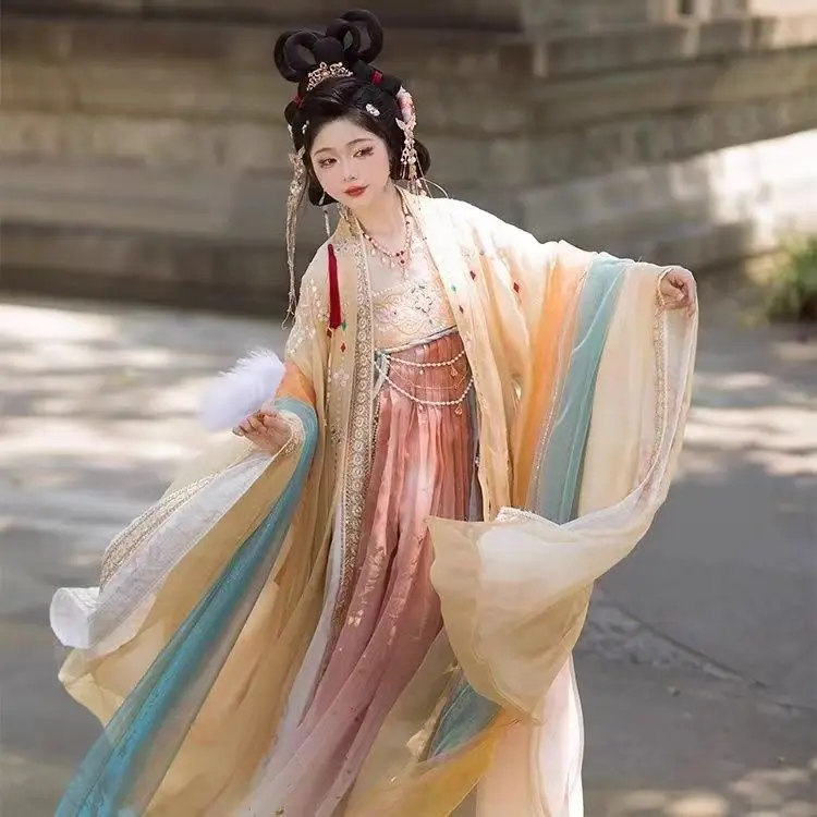 Китайская Династия Тан ханьфу старинная фотовышивка