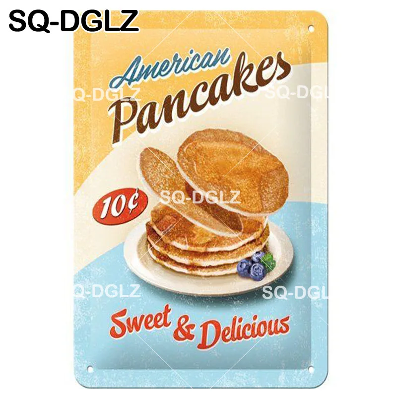 

Pancakes Metal Sign Vintage Bar Decor Tin Sign Plaque Vintage Pub Bar Decor Metal Borden Art Poster Plate