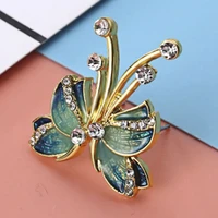 milangirl new fashion original half of butterfly wing earrings female rhinestone wild metal stud earrings sweet romantic jewelry