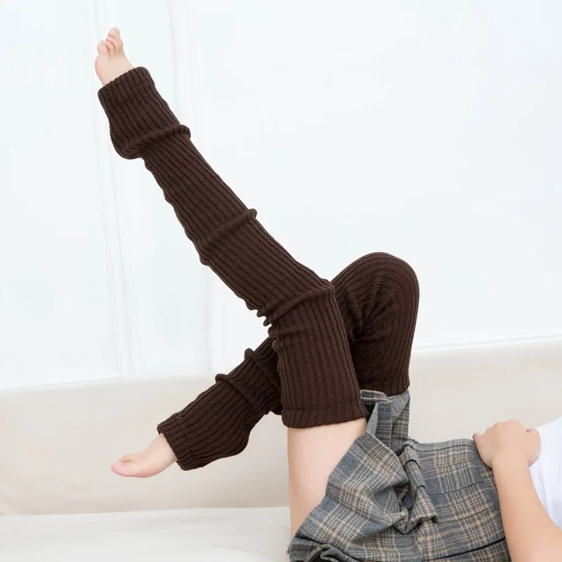 

Foot Winter Girl Socks Knit Boot Lolita 70cm Pile Leg Korean Up Socks Чулки Knee Women Yoga Warmers Warming Cover Over