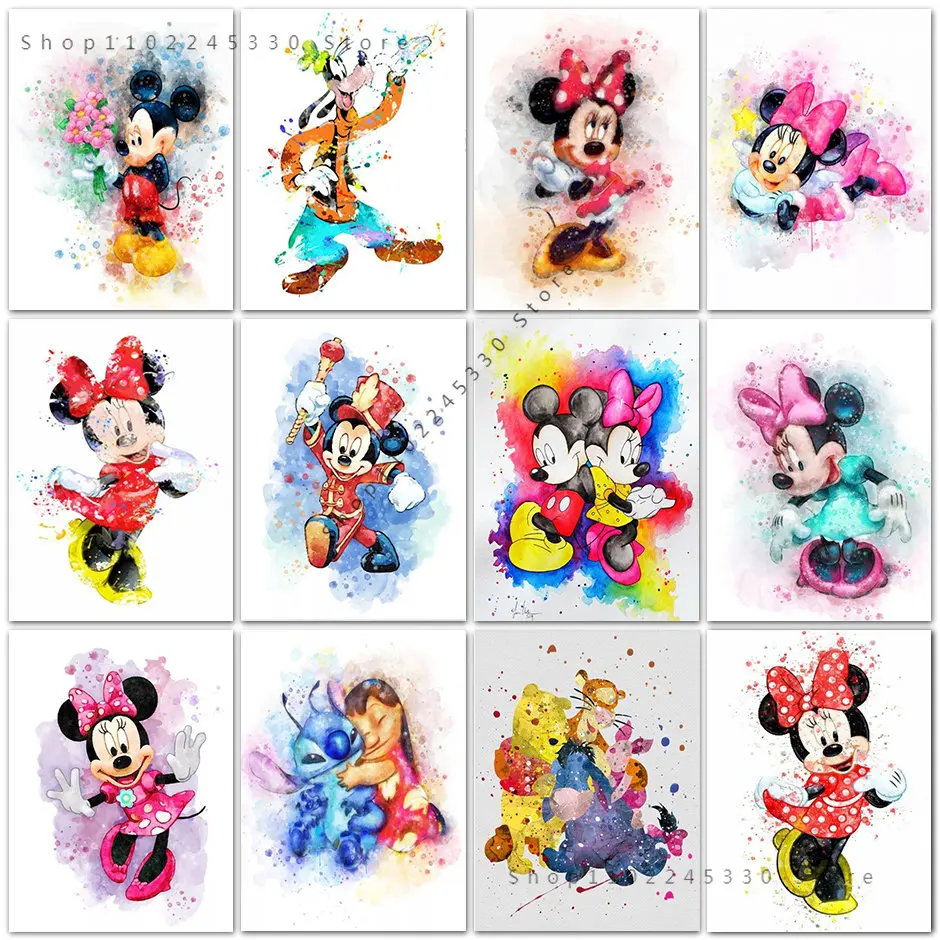 

Disney Anime Mickey Minnie Mouse Posters And Prints Cartoon Canvas Painting Wall Art Living Room Decor Bedroom Home Decoration