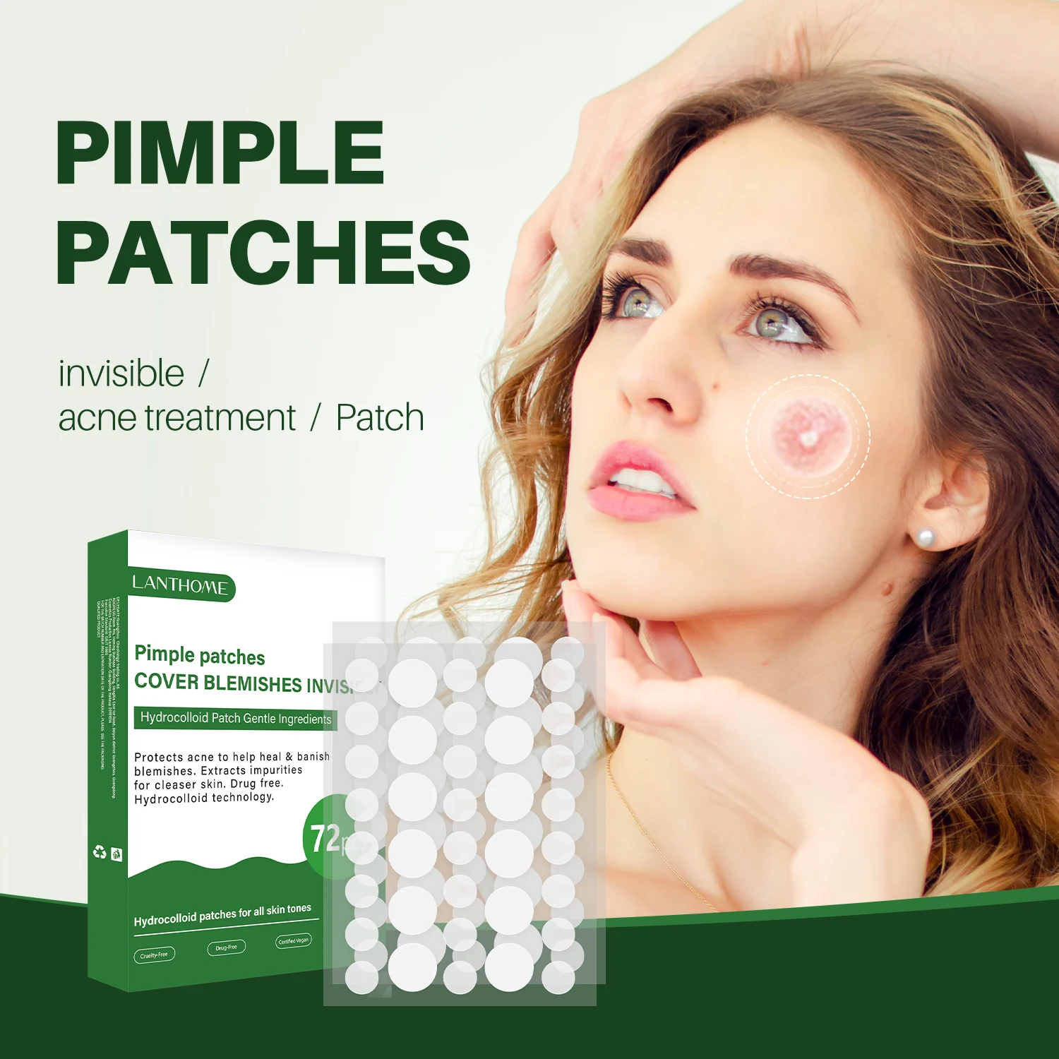 

72pcs Patches Acne Pimple Patch Stickers Acne Treatment Pimple Remover Tool Blemish Spot Facial Mask Skin Care Waterproof