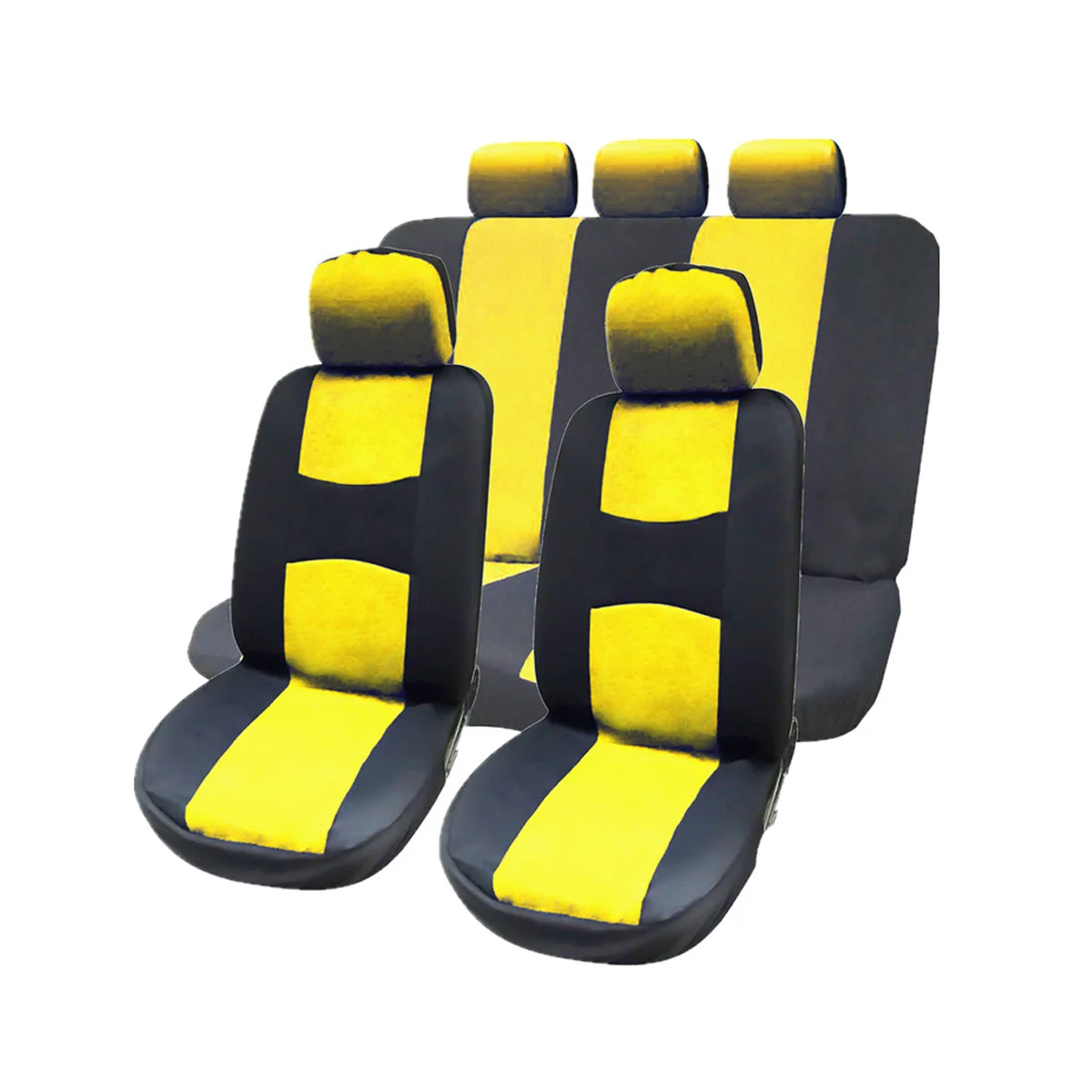 

Universal Breathable Mesh Cloth Car Seat Covers with Side Airbag Compatibility and No Tools Required Installation Yellow Color.