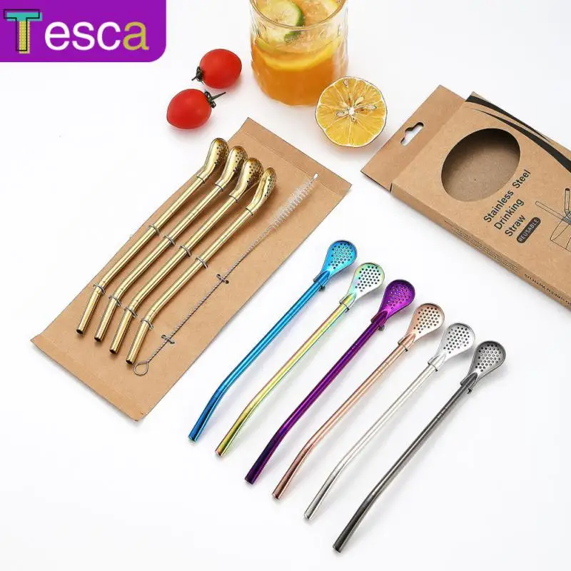 

Removable Mixing Pad 304 Stainless Steel Straw Spoon Smoothie Drinking Accessories Tea Drinking Straw Spoon Pipette Spoon Horse