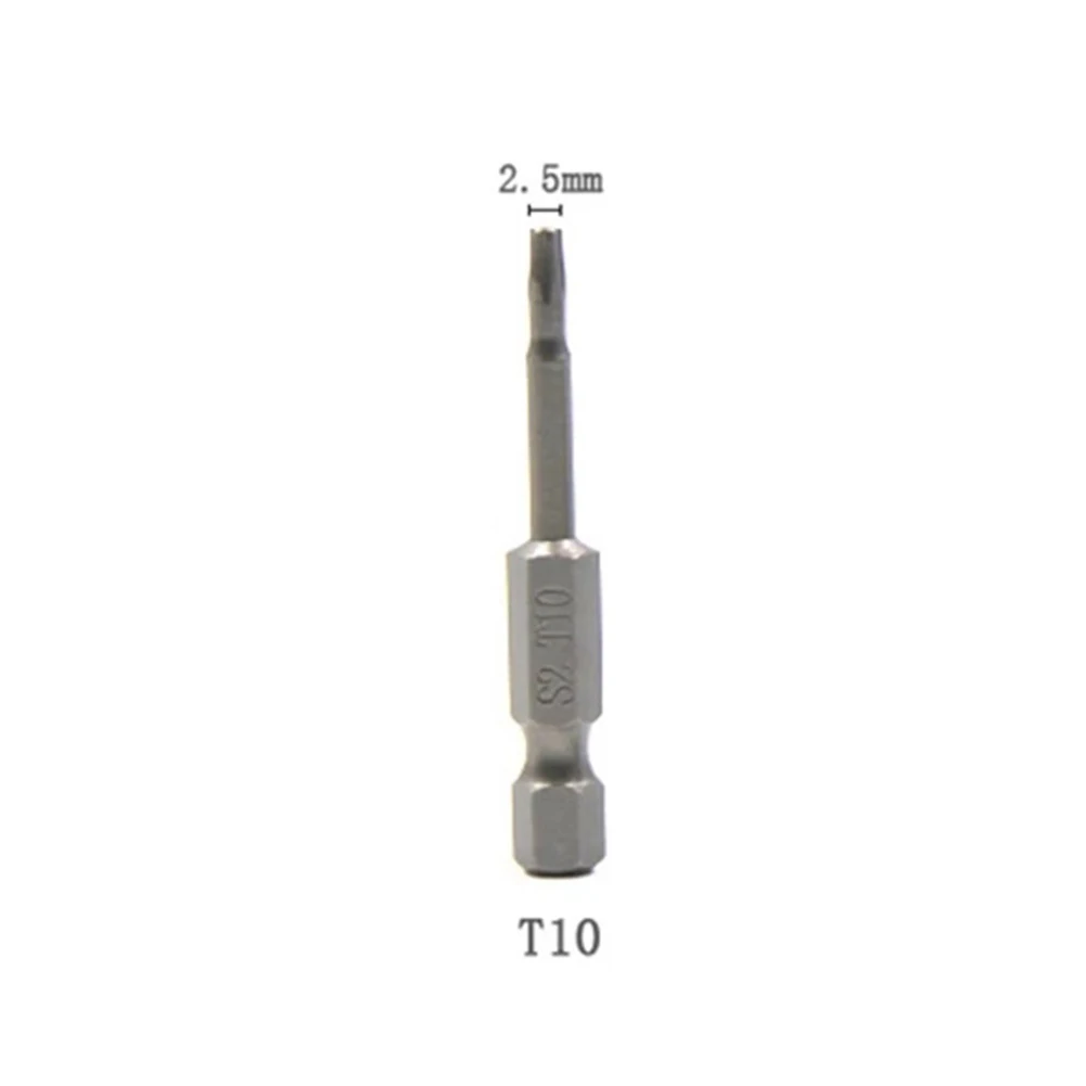 

1pc 50mm 1/4 Hex Shank Five-point Magnetic Torx Screwdriver Bit T10 T15 T20 T25 T27 T30 T40 Pentalobe Electric Screwdriver Bits