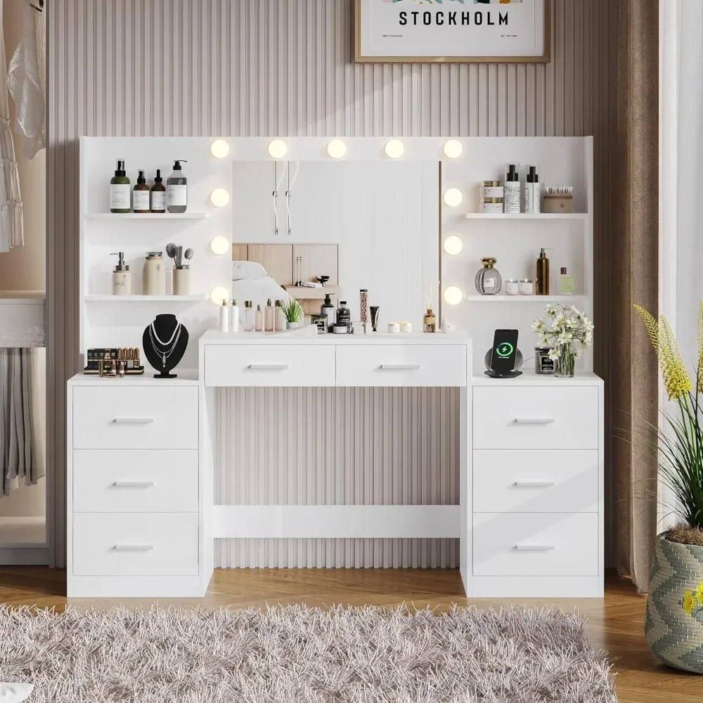 Туалетный столик для макияжа с зеркалом и подсветкой туалетный удлинителем