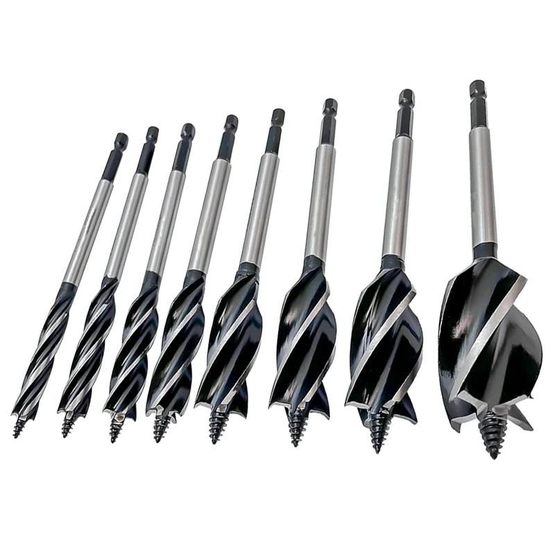 

8 PCS Drill Bit For Wood As Shown Alloy 4-Flute Drill Bit For Soft & Hard Wood, Plastic, Drywall (10Mm-32Mm)